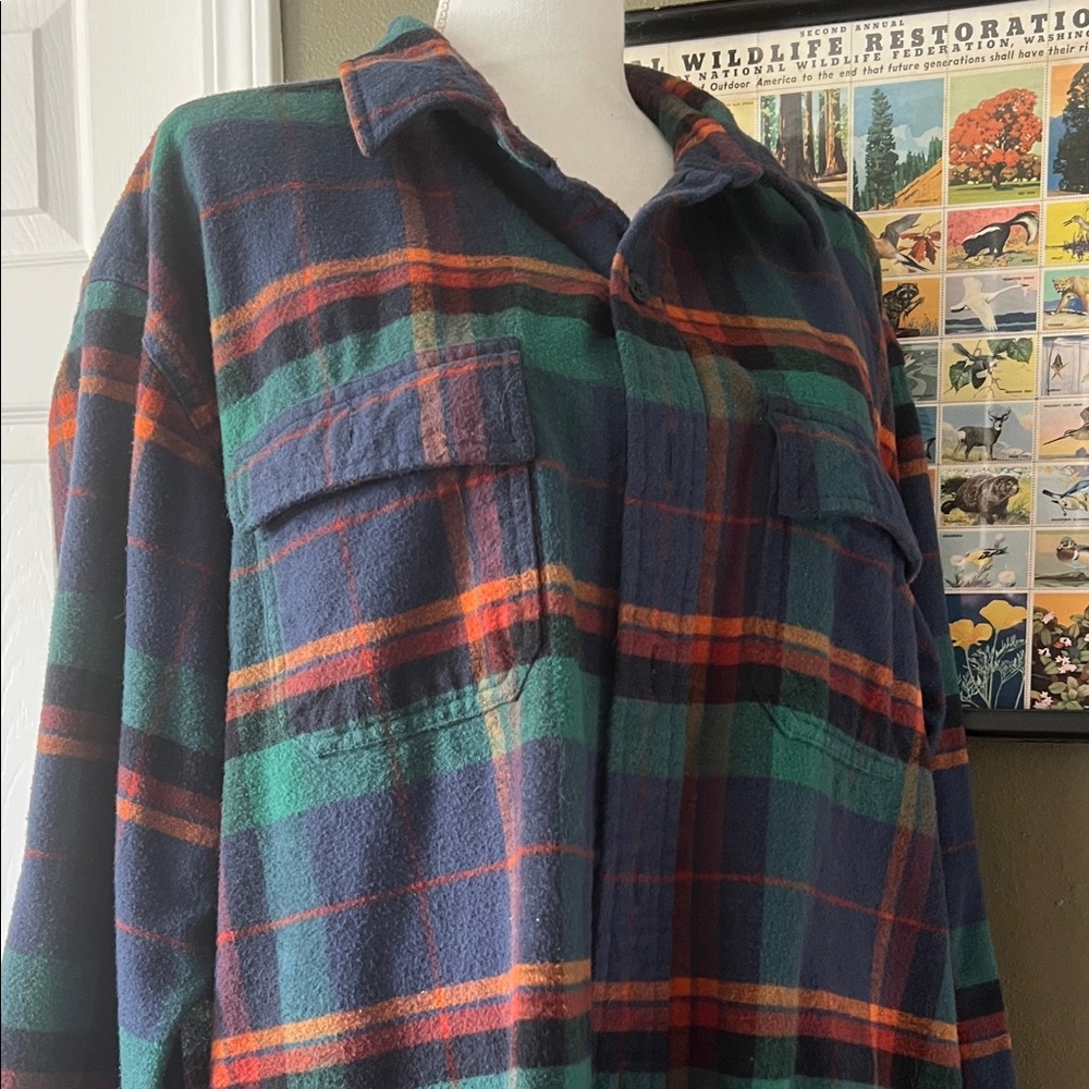 LL Bean Relaxed Plaid Flannel Shirt-XXL T